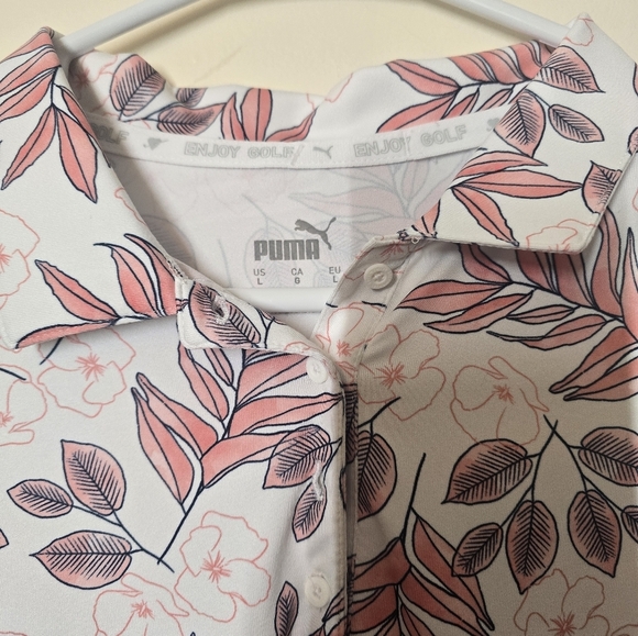 Puma Golf Pink and Purple Fitted Blouse with Peter Pan Collar - Picture 2 of 3